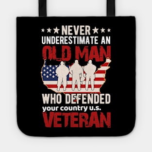 Old Man Veteran American Veteran Military Tote