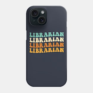 Funny Librarian Gift Retro Librarian Gift Groovy Librarian Phone Case