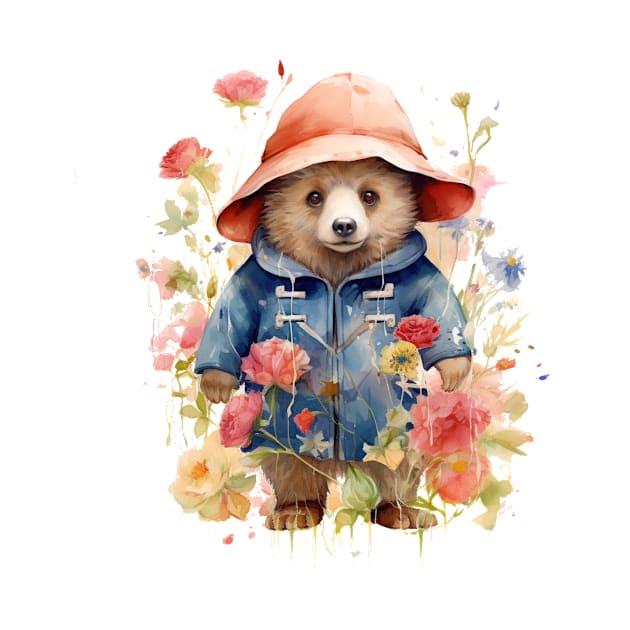 Paddington Bear with Flowers by Kit'sEmporium