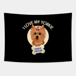 Cute Dog - I Love My Yorkie Tapestry