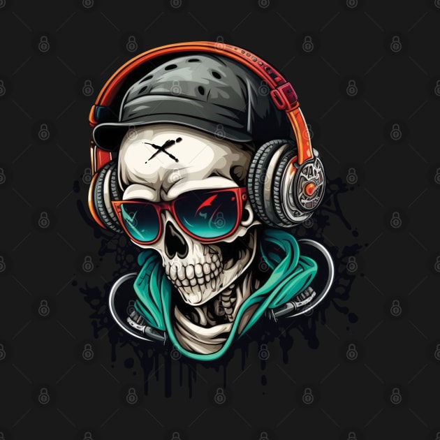 DJ Skullboy with Headphones by GCS Designs
