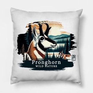 Pronghorn - WILD NATURE - PRONGHORN -4 Pillow