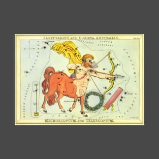 Sagittarius the Centaur Archer, from Urania's Mirror, Vintage Signs of the Zodiac T-Shirt