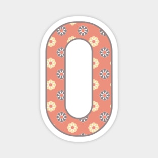 MONOGRAM LETTER O PINK FLORAL TYPOGRAPHY DESIGN Magnet