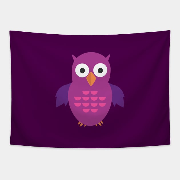 Purple & Purple Owl Tapestry by adamzworld