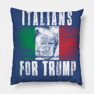 Italians For Trump - Trump 2020 Patriotic Flag Pillow