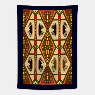 Manjak African Wax Textile Tribal Pattern Earth Colours Tapestry