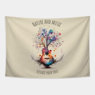 Acoustic Guitar Tree of Life |Gift for Guitar Player | Nature Guitarist | Motivational quotes Tapestry