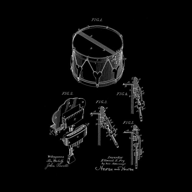 Snare Drum Strainer Vintage Patent Drawing by TheYoungDesigns