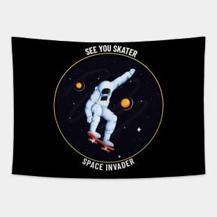 skater astronaut in space Tapestry