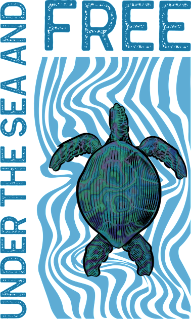 Blue Turtles Under The Sea And Free Kids T-Shirt by SartorisArt1