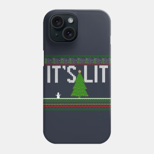 It's Lit Christmas Tree Ugly Sweater Phone Case