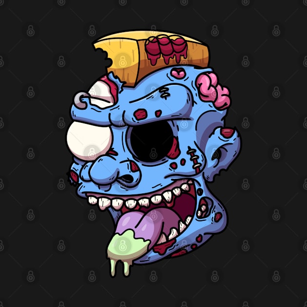 Cartoon Punk Rock Zombie Head by TheMaskedTooner