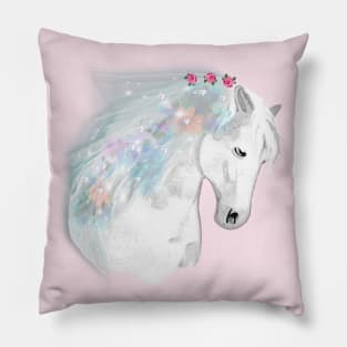 Horse Lovers Majestic White Horse Pillow