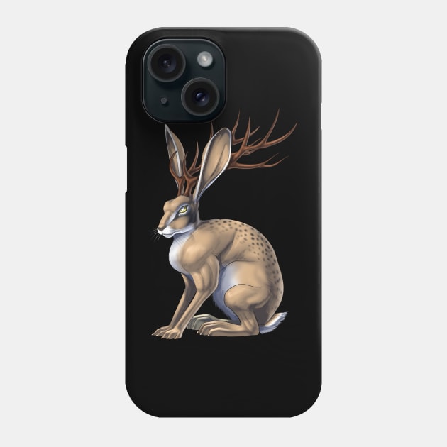 Jackalope Cryptid Creature Phone Case by underheaven