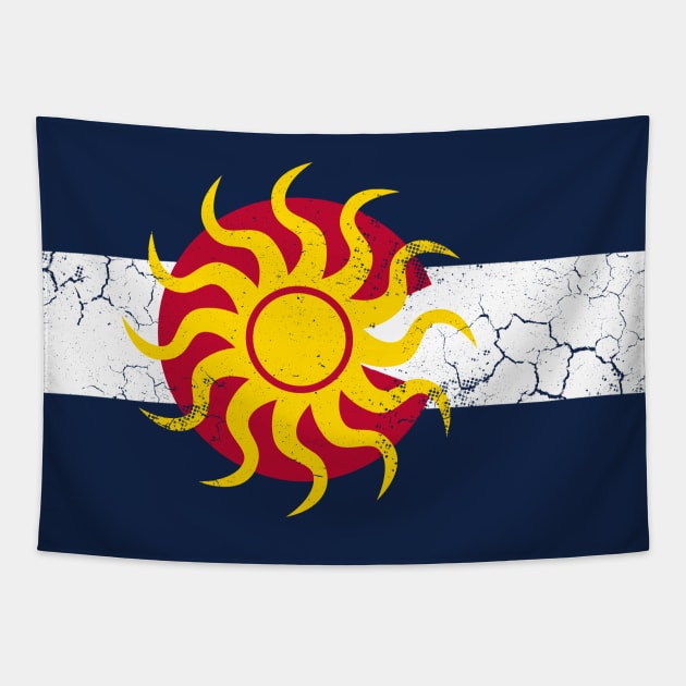 Colorado Flag Sun Tapestry by E