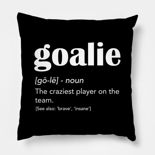 Goalie Gear Goalkeeper Soccer Hockey Pillow by jasper-cambridge