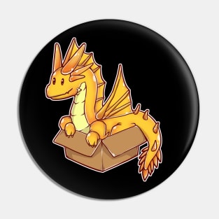 Golden Dragon In A Box Pin