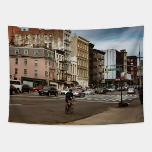 Tribeca Street Biker Manhattan New York City Tapestry