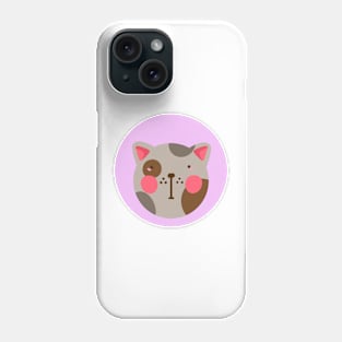 cute silly drawn kitty cat design 3 Phone Case