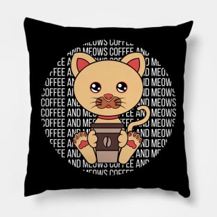 All I Need is Coffee and cats, coffe and cats, coffee and cats lover Pillow