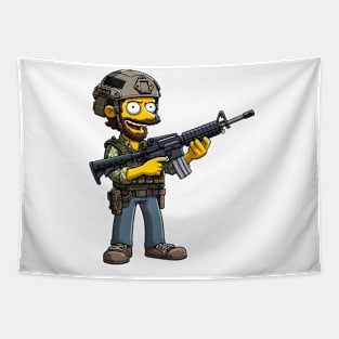 Tactical Yellow People Tapestry