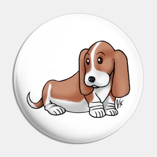 Dog - Basset Hound - White and Tan Pin