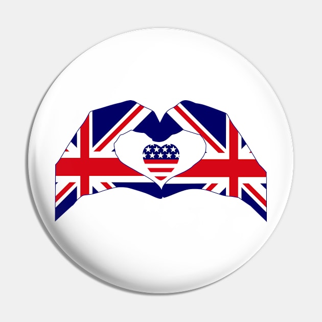 We Heart UK & USA Patriot Flag Series Pin by Village Values