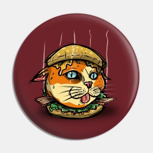 Burger cat Pin