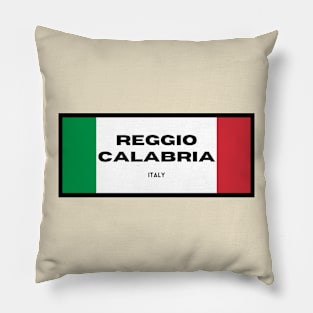 Reggio Calabria City in Italian Flag Colors Pillow