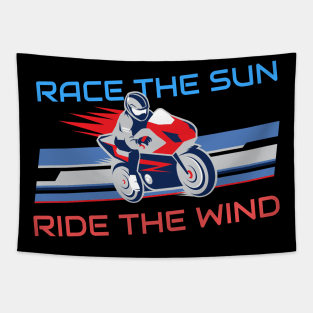 Race the sun, Ride the wind Tapestry