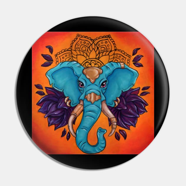 Haathi Mandala Elephant Pin by Wild Skullflower