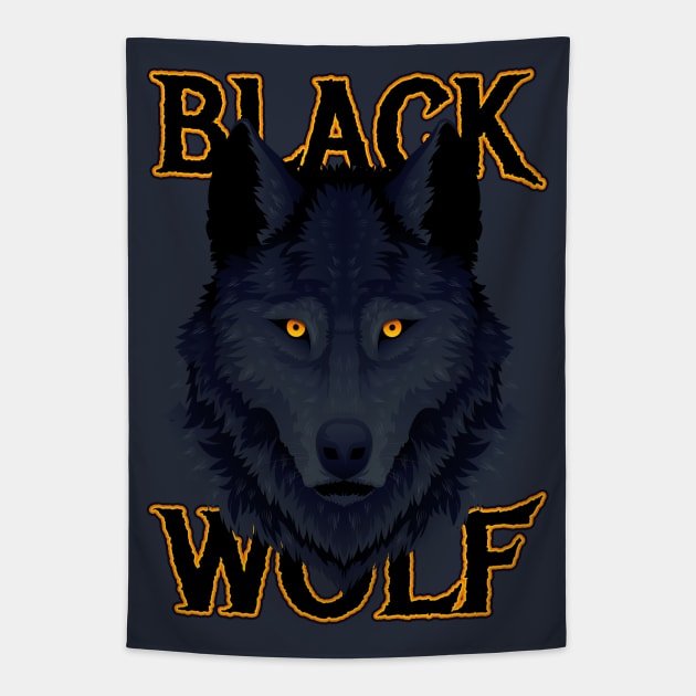 Black Wolf Tapestry by black8elise