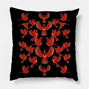 Red Cardinals cute birds Pillow