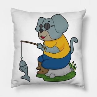 Dog Fishing Fisher Finshing rod Pillow