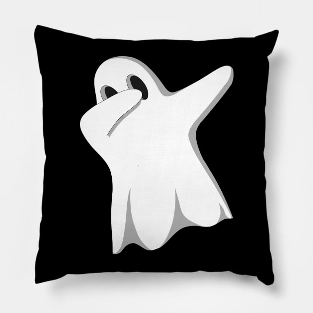 Dabbing Funny Ghost Halloween Pillow by MasliankaStepan