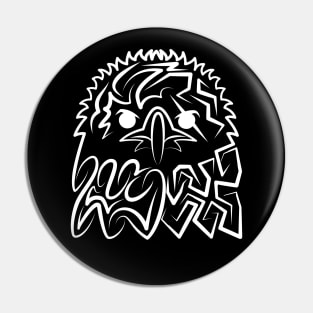 Black and White Tribal Eagle Pin