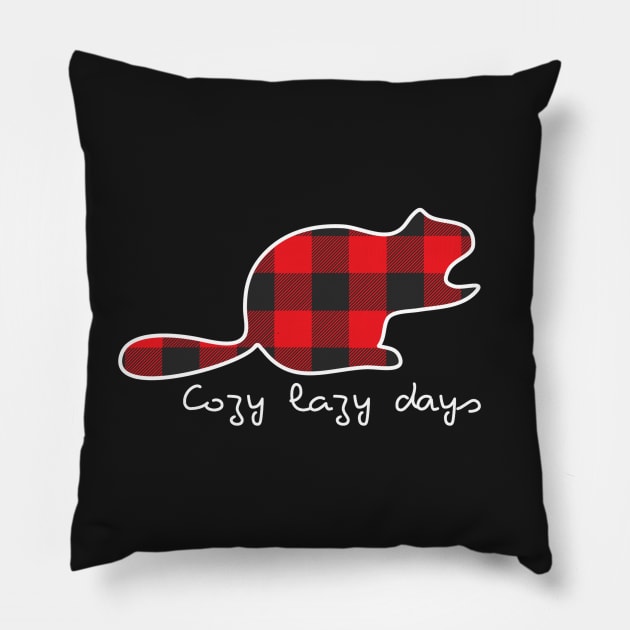 Cozy Lazy Days Beaver Pillow by faiiryliite