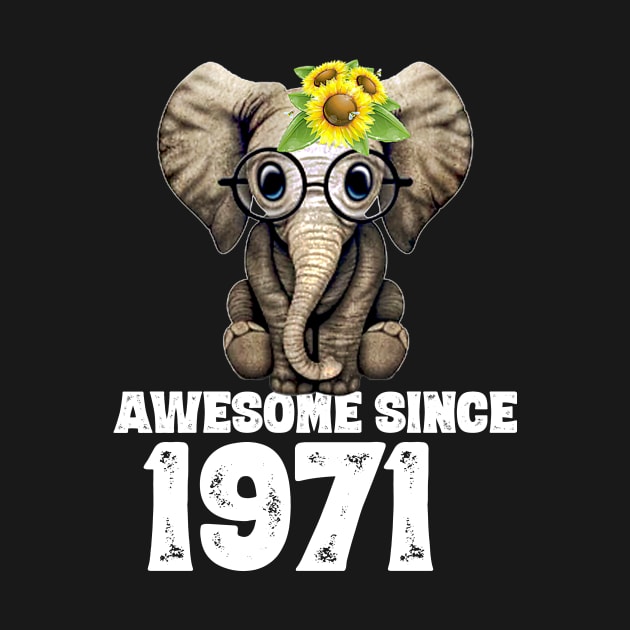 Awesome since 1971 49 Years Old Bday Gift 49th Birthday by DoorTees