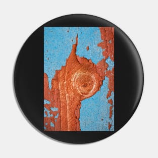 Abstract Blue and Red Painted Wood Pin