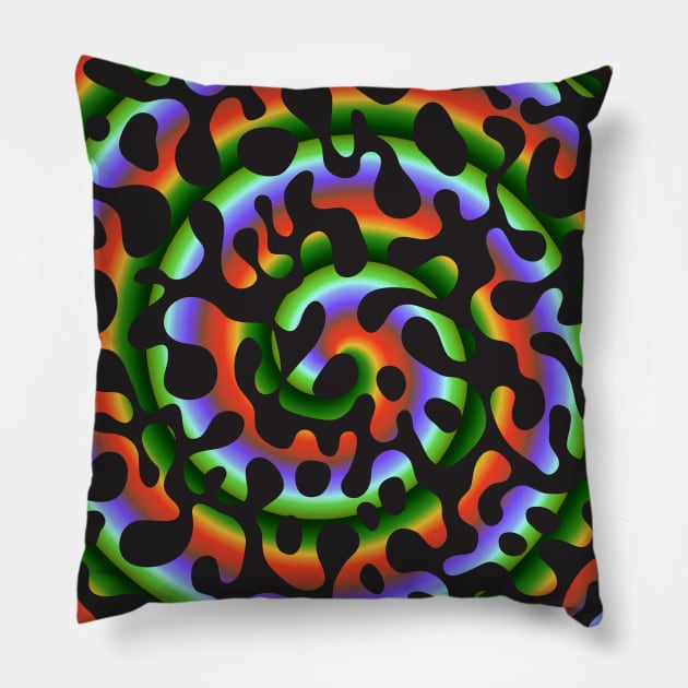 Psychedelic Black Camo Pillow by Psychadelics