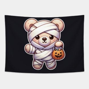 Halloween Mummy Bear Treats Tapestry