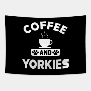 Yorkie Dog - Coffee and yorkies Tapestry