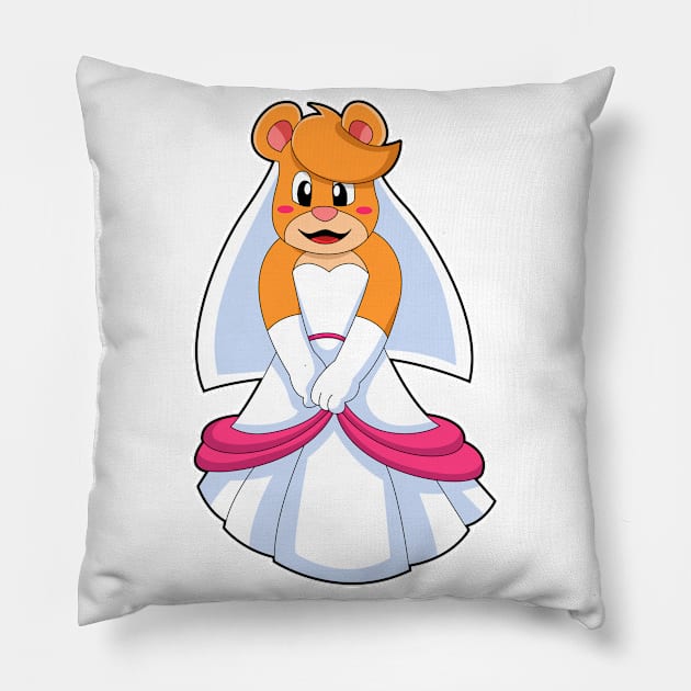 Bear with Wedding dress & Veil Pillow by Markus Schnabel