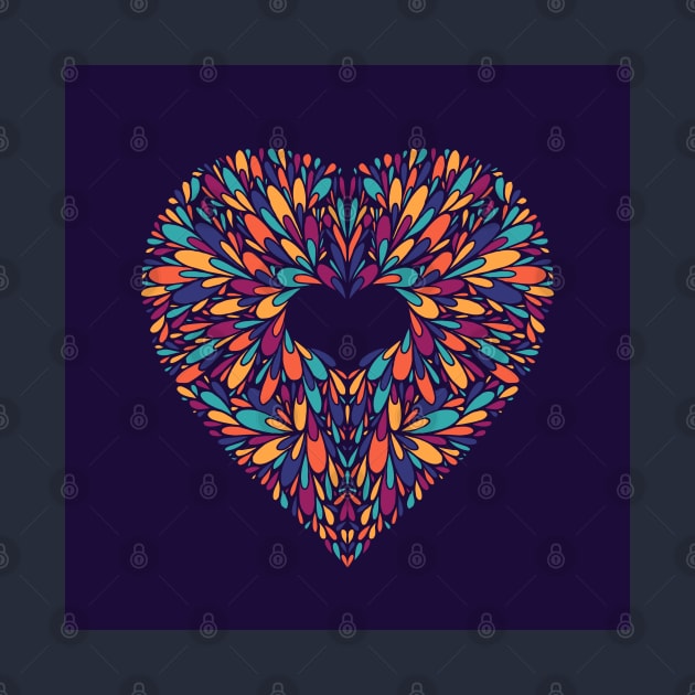 Colorful Blossoming Heart by kallyfactory