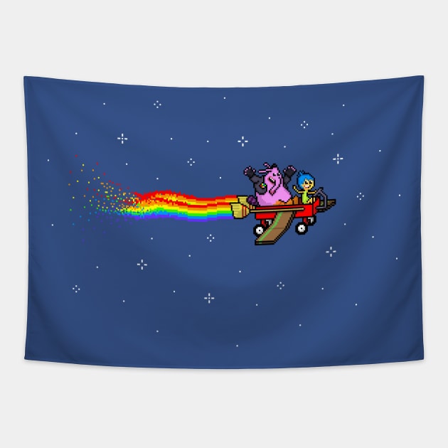 Nyanside out Tapestry by Just Keep Creating