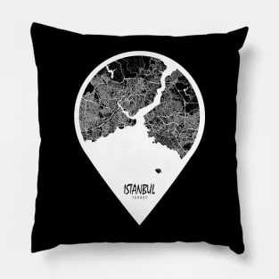 Istanbul, Turkey City Map - Travel Pin Pillow