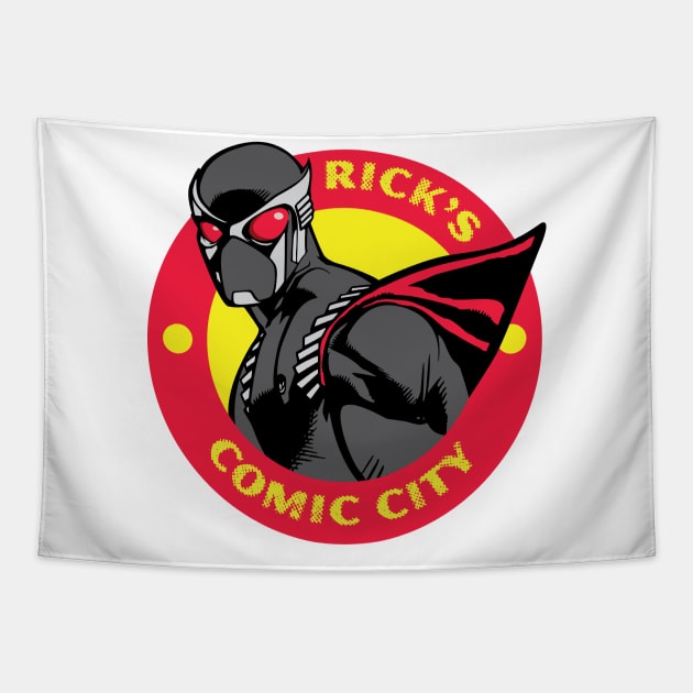 Ricks Comic city logo 1 Tapestry by RicksComicCity