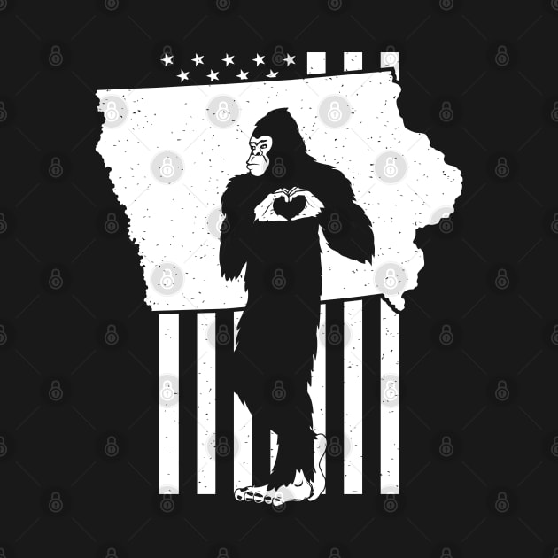 Iowa Bigfoot American Flag by Tesszero