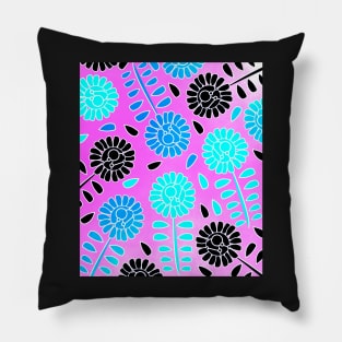 Floral contrast in pink Pillow